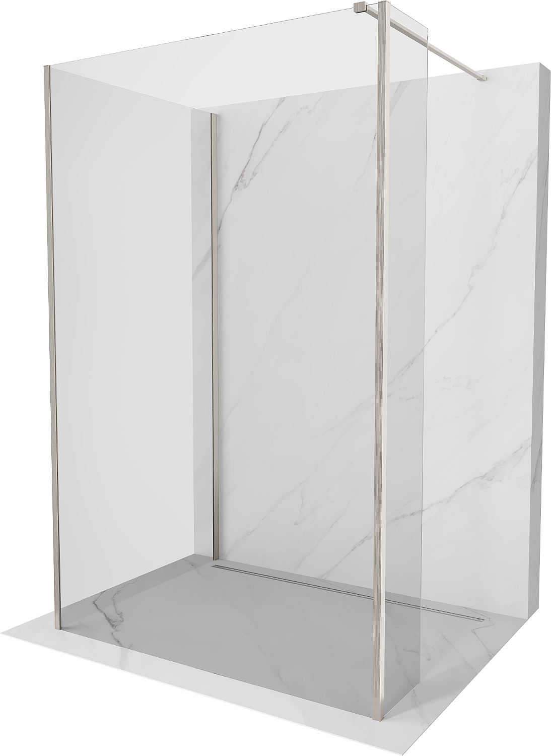 Mexen Kioto perete duș Walk-in 140 x 95 x 30 cm, transparent, nichel periat - 800-140-095-221-97-00-030