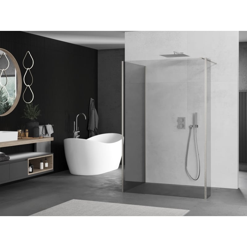 Mexen Kioto perete de duș Walk-in 135 x 100 x 30 cm, transparent, nichel periat - 800-135-100-221-97-00-030