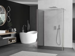 Mexen Kioto perete de duș Walk-in 135 x 100 x 30 cm, transparent, nichel periat - 800-135-100-221-97-00-030