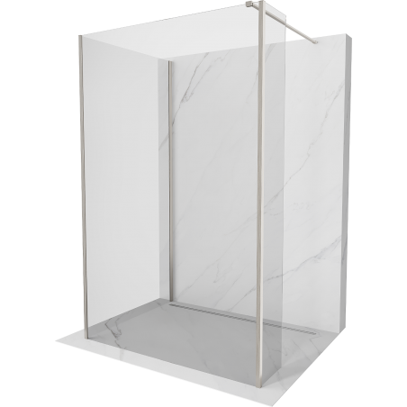 Mexen Kioto Walk-in zuhanyfal 135 x 100 x 30 cm, átlátszó, szálcsiszolt nikkel - 800-135-100-221-97-00-030
