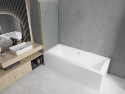 Mexen Felix paravan de baie cu 1 canat 70 x 140 cm, transparent, auriu - 890-070-001-50-00