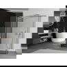 Mexen Kioto zuhanyzó fal Walk-in 110 x 90 x 30 cm, fekete minta, csiszolt nikkel - 800-110-090-221-97-70-030