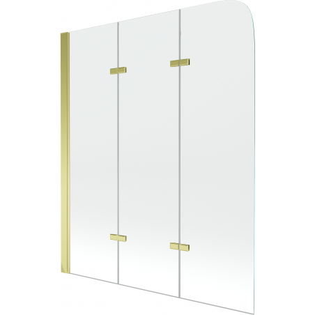 Mexen Felix paravan de cadă cu 3 panouri 120 x 140 cm, transparent, auriu - 890-120-003-50-00