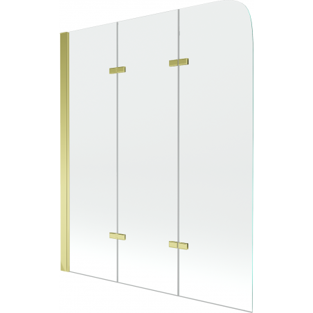 Mexen Felix protecție cadă cu 3 panouri 120 x 140 cm, transparent, auriu - 890-120-003-50-00