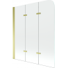 Mexen Felix paravan de cadă cu 3 panouri 120 x 140 cm, transparent, auriu - 890-120-003-50-00