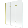 Mexen Felix protecție cadă cu 3 panouri 120 x 140 cm, transparent, auriu - 890-120-003-50-00