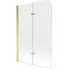 Mexen Felix paravan cadă cu 2 canaturi 100 x 140 cm, transparent, auriu - 890-100-002-50-00