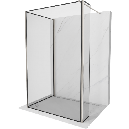 Mexen Kioto perete duș Walk-in 90 x 80 x 40 cm, model negru, nichel periat - 800-090-080-221-97-70-040