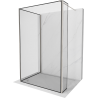 Mexen Kioto Walk-in zuhanyfal 110 x 80 x 40 cm, fekete minta, kefélt nikkel - 800-110-080-221-97-70-040