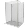 Mexen Kioto Walk-in zuhanyfal 125 x 100 x 40 cm, átlátszó, szálcsiszolt nikkel - 800-125-100-221-97-00-040