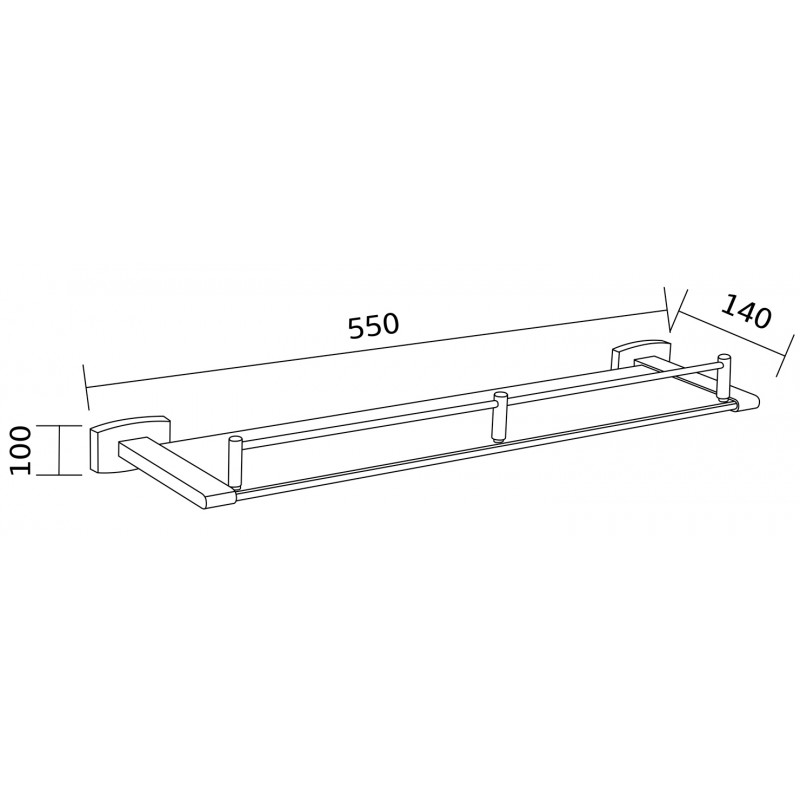 Mexen Zoja raft de sticlă suspendat, crom - 7019137-00
