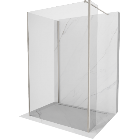Mexen Kioto şcianka prysznicowa Walk-in 125 x 120 x 40 cm, transparent, nichel periat - 800-125-120-221-97-00-040