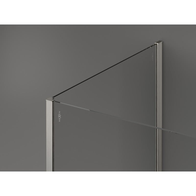 Mexen Kioto zuhanyfal Walk-in 135 x 120 x 40 cm, átlátszó, csiszolt nikkel - 800-135-120-221-97-00-040