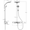 Set de duș aplicat cu duș de ploaie și baterie, alb/auriu - 78109-25