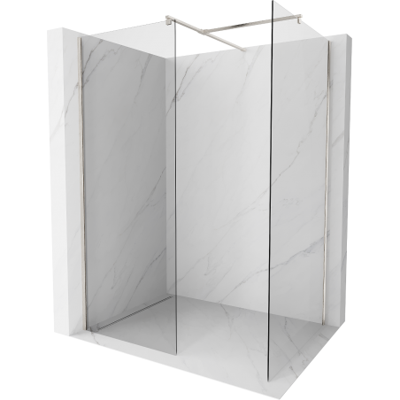 Mexen Kioto Walk-in zuhanyfal 100 x 80 cm, áttetsző, satinált nikkel - 800-100-202-97-00-080