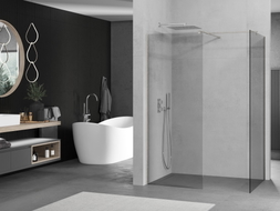 Mexen Kioto Walk-in zuhanyfal 100 x 90 cm, átlátszó, szálcsiszolt nikkel - 800-100-202-97-00-090