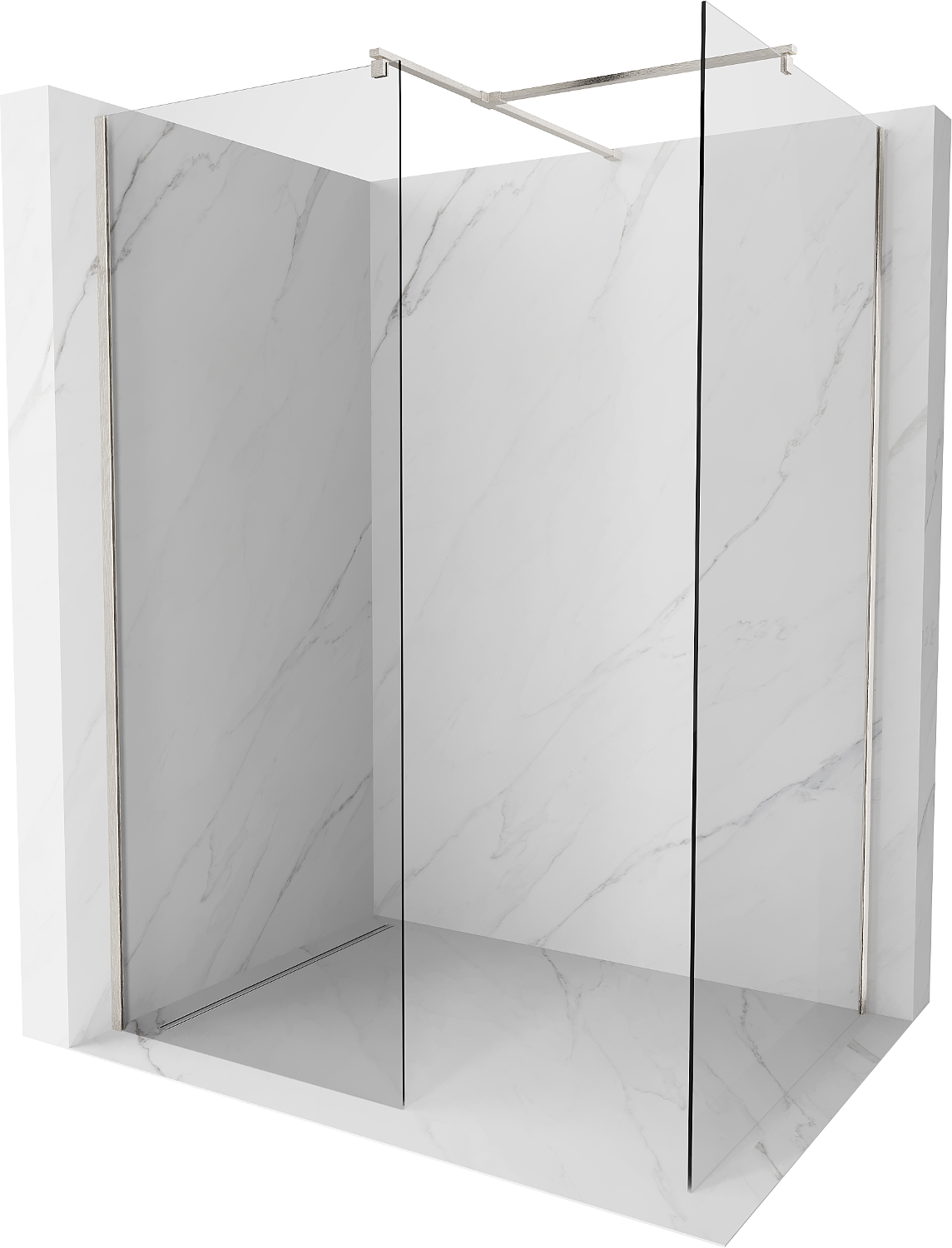 Mexen Kioto perete Walk-in 105 x 80 cm, transparent, nichel periat - 800-105-202-97-00-080