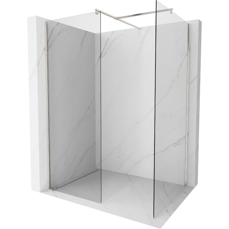 Mexen Kioto Walk-in zuhanyfal 110 x 110 cm, átlátszó, kefélt nikkel - 800-110-202-97-00-110