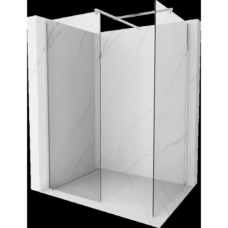 Mexen Kioto paravan de duş Walk-in 125 x 70 cm, transparent, nichel periat - 800-125-202-97-00-070