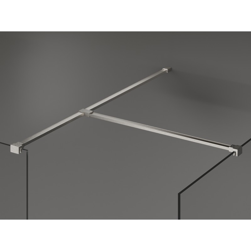 Mexen Kioto zuhanyfal Walk-in 130 x 105 cm, átlátszó, kefezett nikkel - 800-130-202-97-00-105