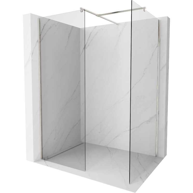 Mexen Kioto perete de duş Walk-in 135 x 70 cm, transparent, nichel periat - 800-135-202-97-00-070