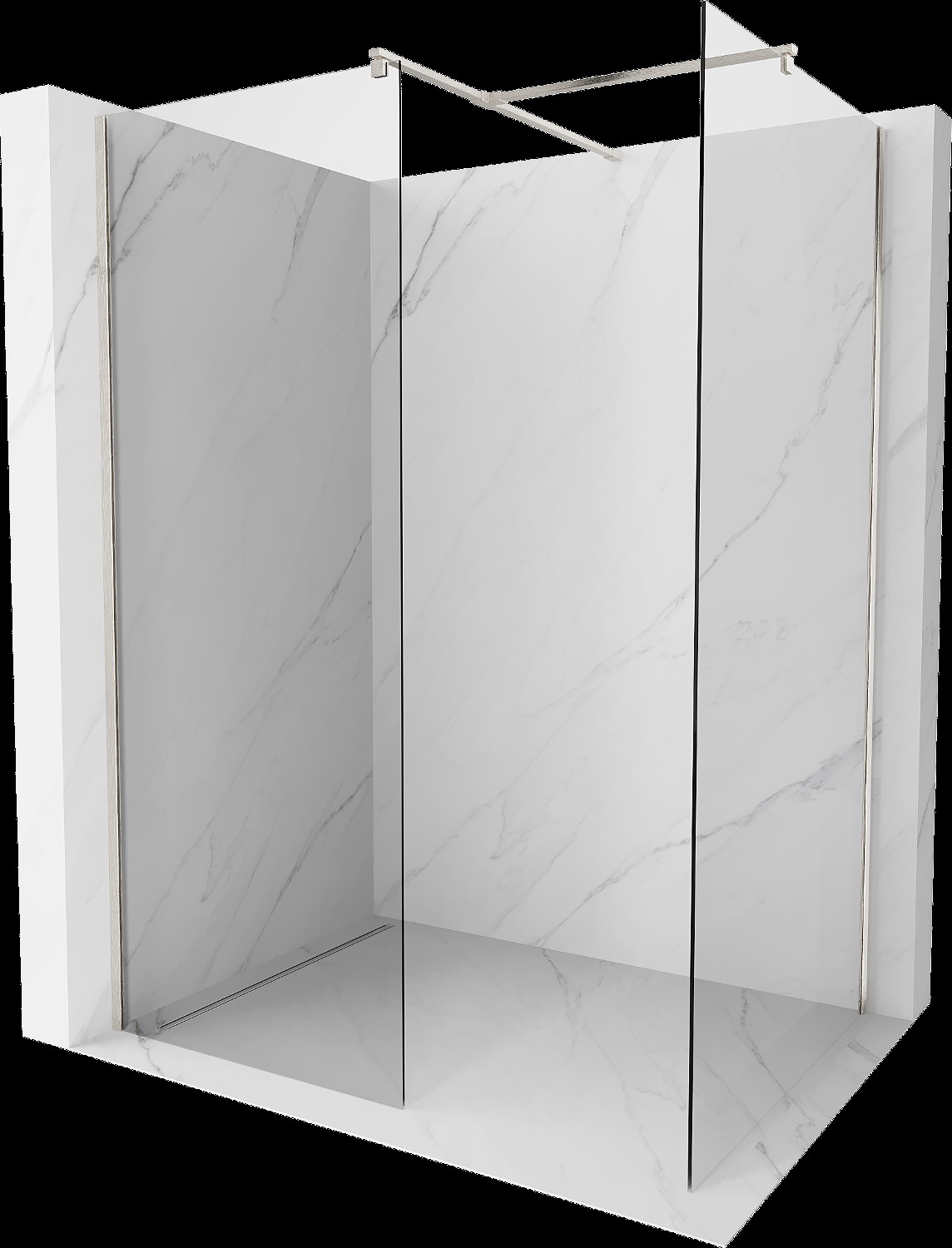 Mexen Kioto perete Walk-in 160 x 90 cm, transparent, nichel periat - 800-160-202-97-00-090