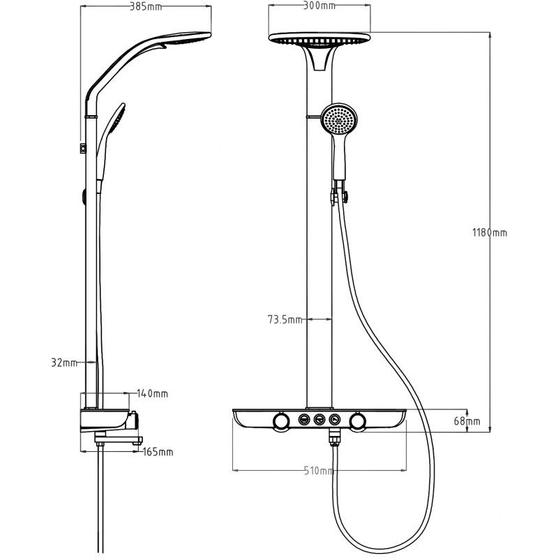 Mexen Blaze set de duș aplicat cu pară de duș și baterie, negru/auriu - 78109-75