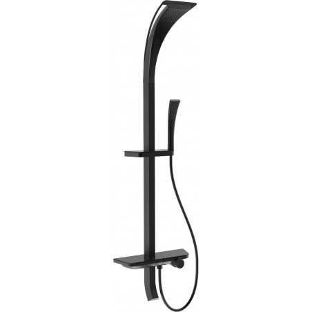Mexen Sonic set de duș expus cu plafonieră și baterie, negru - 78110-70