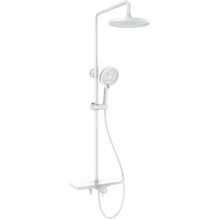 Mexen Frost set de duș expus cu duș de ploaie și baterie, alb - 78111-20