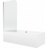 Mexen Cube cadă dreptunghiulară 170 x 80 cm cu carcasă și paravan cu 1 panou de 80 cm, transparent, crom - 550517080X9008010100
