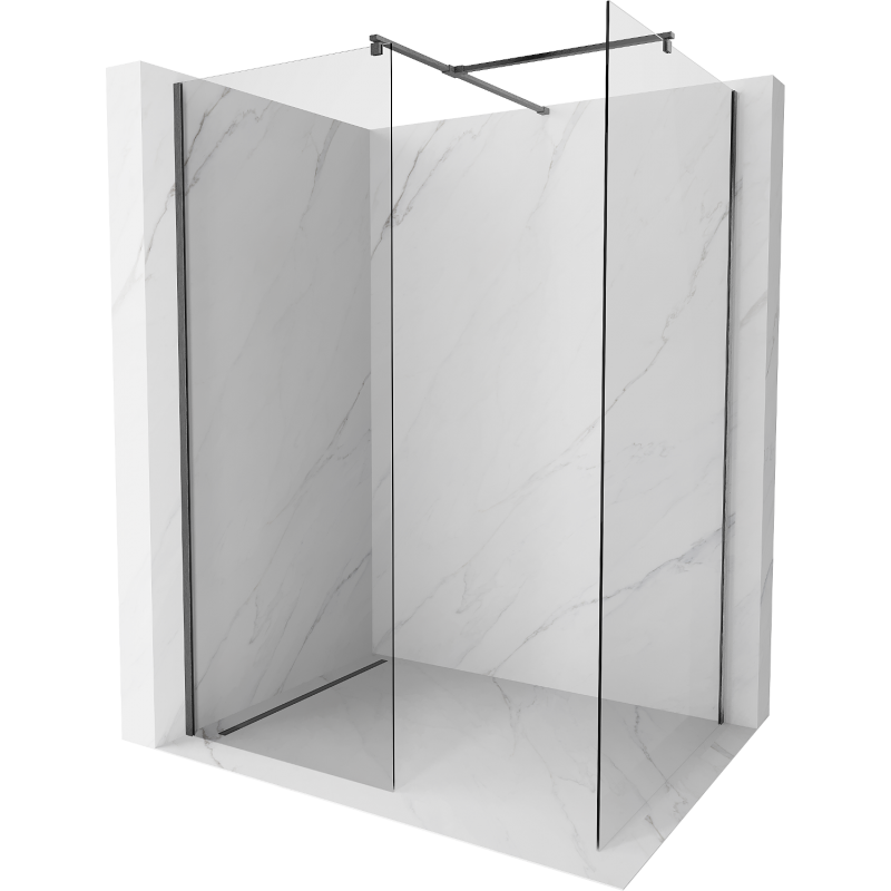 Mexen Kioto Walk-in zuhanyfal 170 x 80 cm, átlátszó, gun grey kefélt - 800-170-202-66-00-080