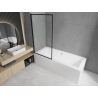 Mexen Cube téglalap alakú kád 170 x 80 cm és burkolattal és 1 szárnyas kádparavánnal 70 cm, Fekete minta - 550517080X9307017070