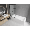 Mexen Cube téglalap alakú kád 170 x 80 cm burkolattal és 1-szárnyú paravánnal 80 cm, fekete mintázat - 550517080X9308017077