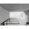 Mexen Cube téglalap alakú kád 170 x 80 cm burkolattal és 1-szárnyú paravánnal 80 cm, fekete mintázat - 550517080X9308017077