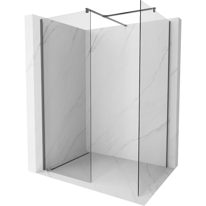 Mexen Kioto Perete de duș Walk-in 130 x 95 cm, transparent, metal gun - 800-130-202-95-00-095