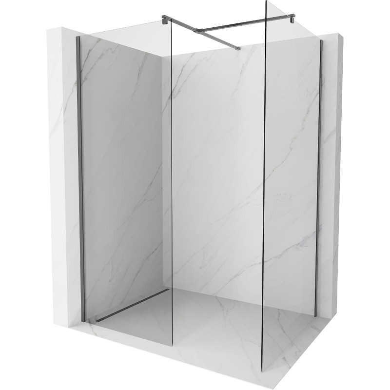 Mexen Kioto Walk-in zuhanyfal 145 x 80 cm, áttetsző, gun metal - 800-145-202-95-00-080
