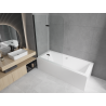Mexen Cube téglalap alakú kád 180 x 80 cm burkolattal és 2 szárnyú paravánnal 80 cm, átlátszó, fekete - 550518080X9008027000