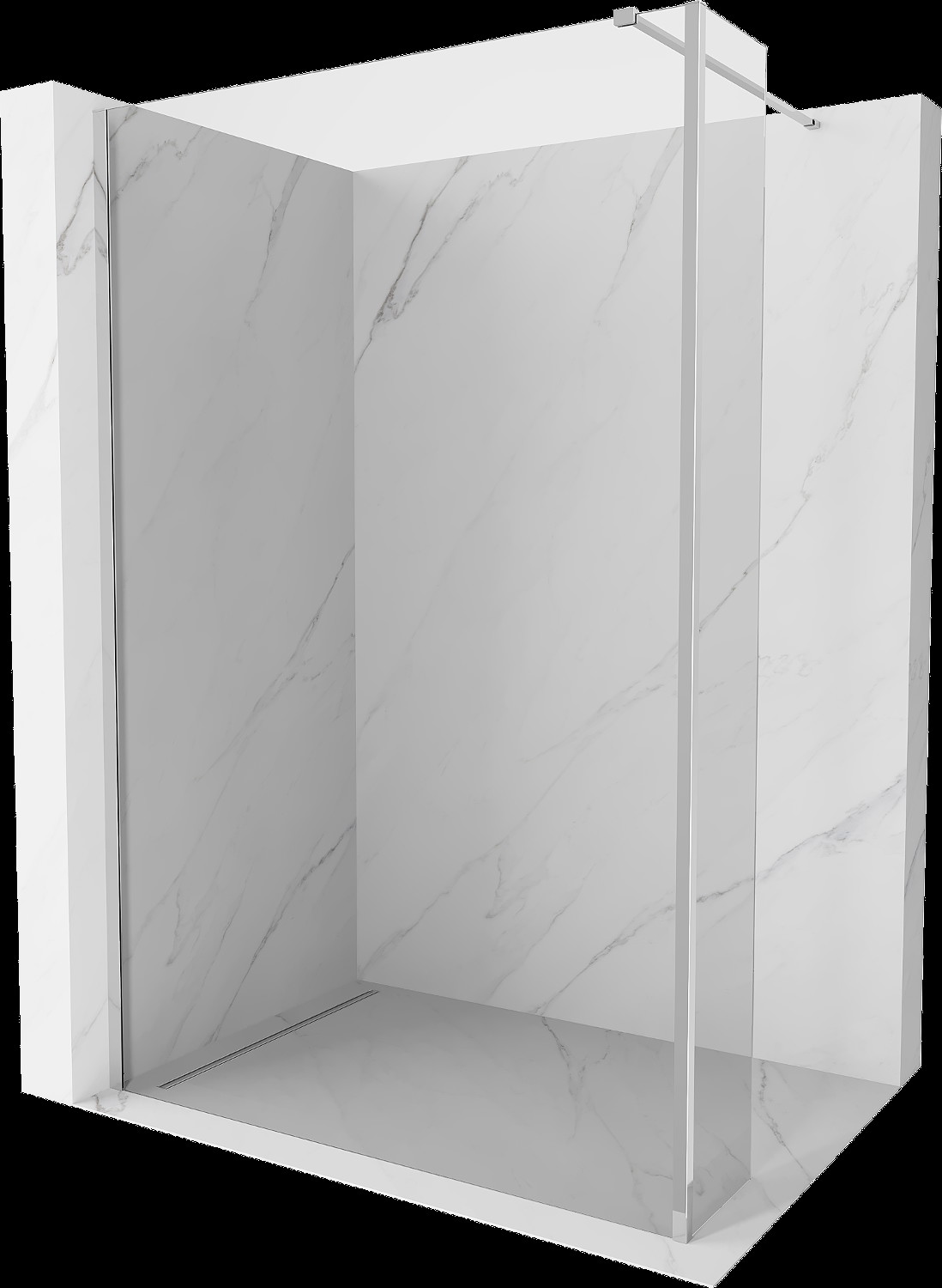 Mexen Kioto perete de duș Walk-in 100 x 30 cm, transparent, crom - 800-100-212-01-00-030