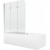 Mexen Cube 180 x 80 cm téglalap alakú kád burkolattal és 3 szárnyas kádparavánnal 120 cm, Átlátszó, Króm - 550518080X9012030100