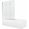 Mexen Cube téglalap alakú kád 180 x 80 cm burkolattal és 3 szárnyú paravánnal 120 cm, átlátszó, króm - 550518080X9012030100