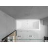 Mexen Cube téglalap alakú kád 180 x 80 cm burkolattal és 3-részes paravánnal 120 cm, átlátszó, fekete - 550518080X9012037000