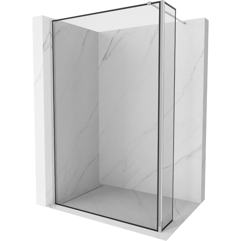 Mexen Kioto perete de duș Walk-in 90 x 30 cm, ramă neagră, crom - 800-090-212-01-70-030