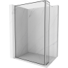 Mexen Kioto perete de duș Walk-in 100 x 30 cm, cadru negru, crom - 800-100-212-01-70-030