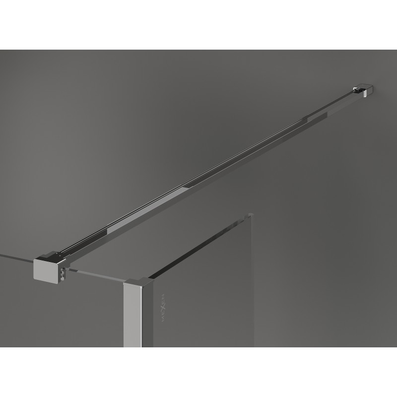 Mexen Kioto Perete de duș Walk-in 150 x 40 cm, cadru negru, crom - 800-150-212-01-70-040