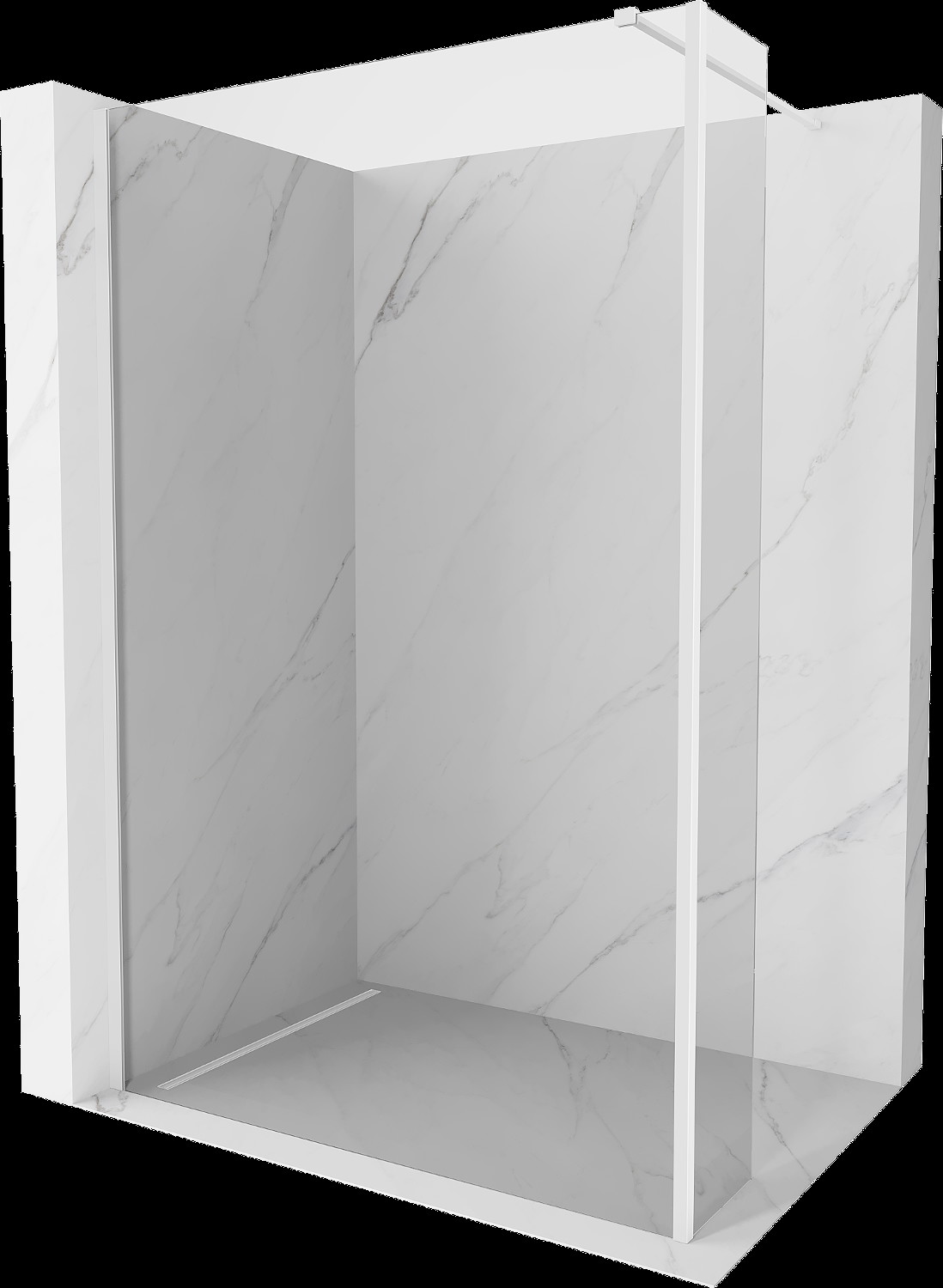 Mexen Kioto perete de duș Walk-in 90 x 30 cm, transparent, alb - 800-090-212-20-00-030