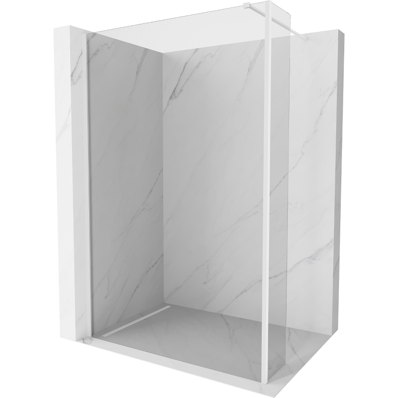 Mexen Kioto perete dus Walk-in 110 x 30 cm, transparent, alb - 800-110-212-20-00-030