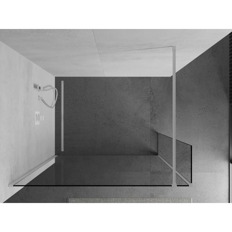 Mexen Kioto perete de duș Walk-in 125 x 30 cm, transparent, alb - 800-125-212-20-00-030
