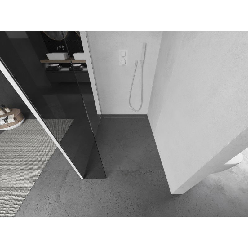 Mexen Kioto zuhanyfal Walk-in 115 x 30 cm, átlátszó, fehér - 800-115-212-20-00-030