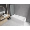 Mexen Cube cadă dreptunghiulară 180 x 80 cm cu panouri si paravan cu 1 aripă 80 cm, Model negru - 550518080X9308017070