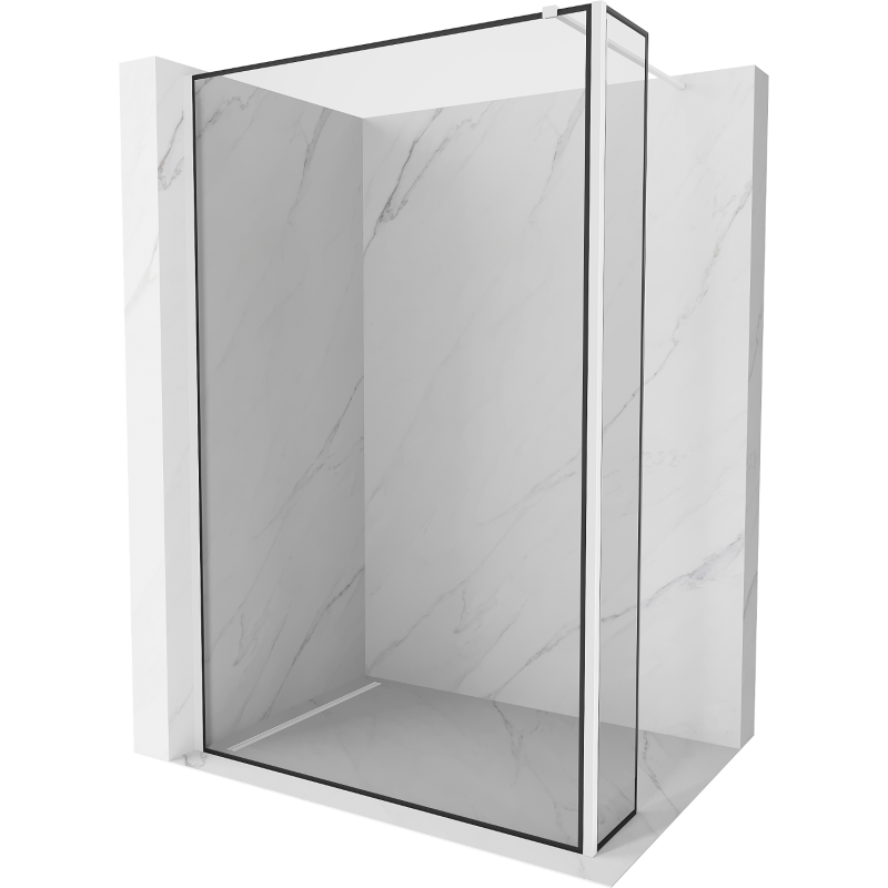 Mexen Kioto perete de duş Walk-in 100 x 30 cm, model negru, alb - 800-100-212-20-70-030